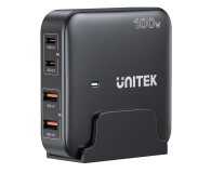 Ładowarka i akumulator UNITEK Ładowarka biurkowa GaN 100W 2x USB-A 2x USB-C P1229ABK01-EU